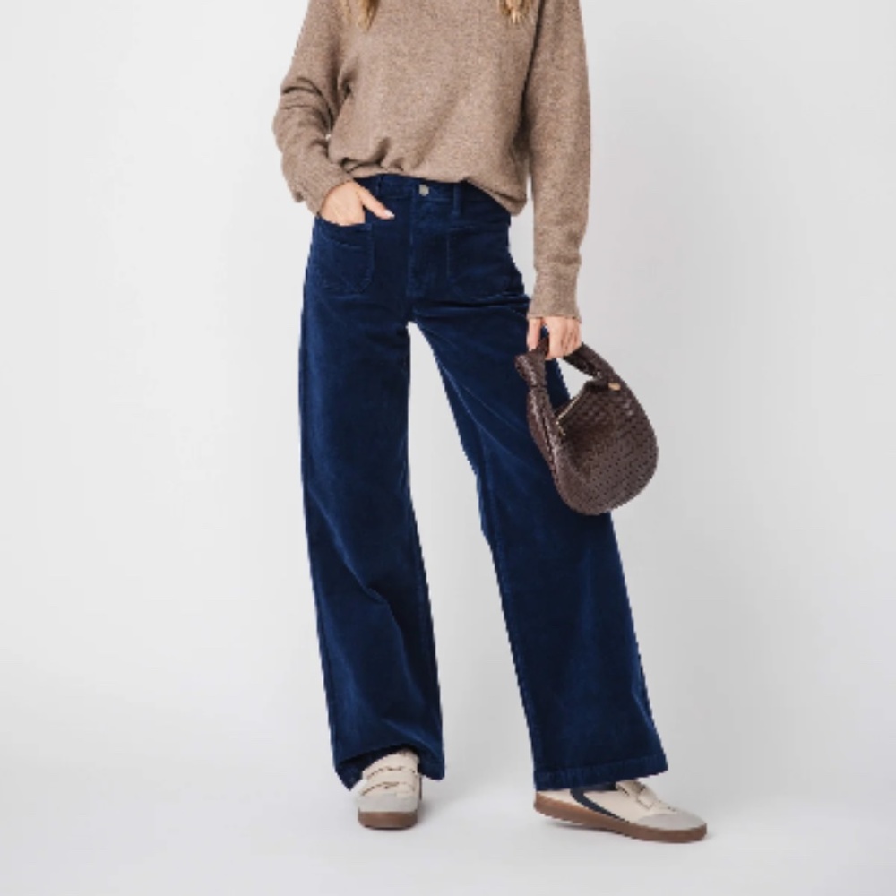 Social Threads JBD Wide Leg Patch Pocket Corduroy Pants Size 27 / Navy